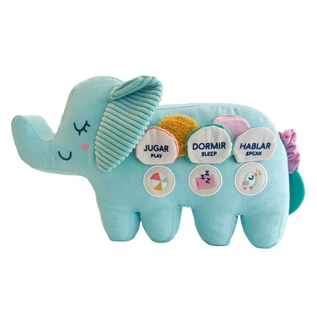 El Elefante Quiere... – Bilingual musical plush toy teaching verbs