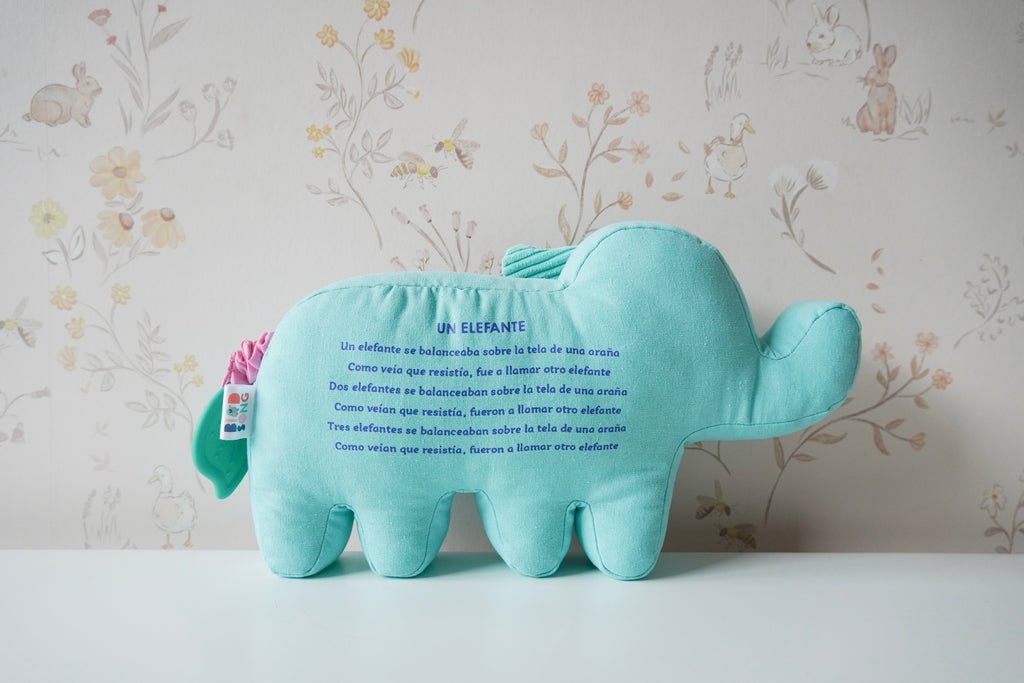 El Elefante Quiere... – Bilingual musical plush toy teaching verbs