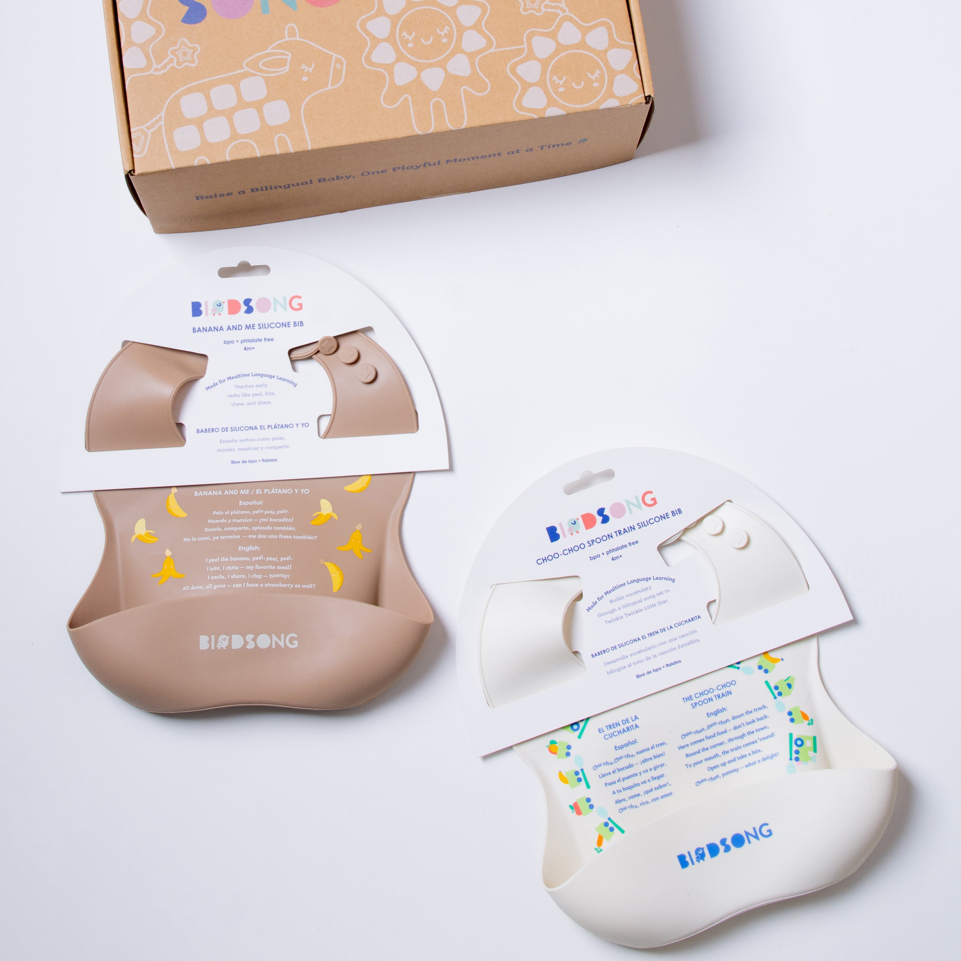 El Tren de la Cucharita (Choo-Choo Spoon Train) Bilingual Silicone Bib